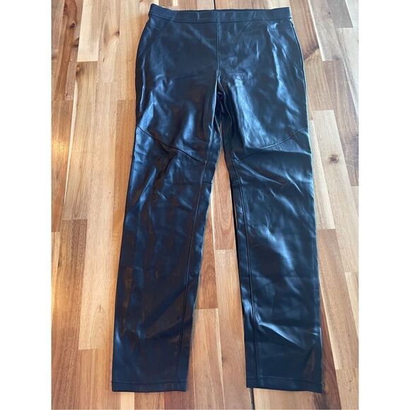 Free People Midnight Vegan Leather Pull On Pants - Picture 2 of 5